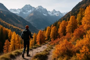Herbstwanderung in den Alpen zur Laubfärbung