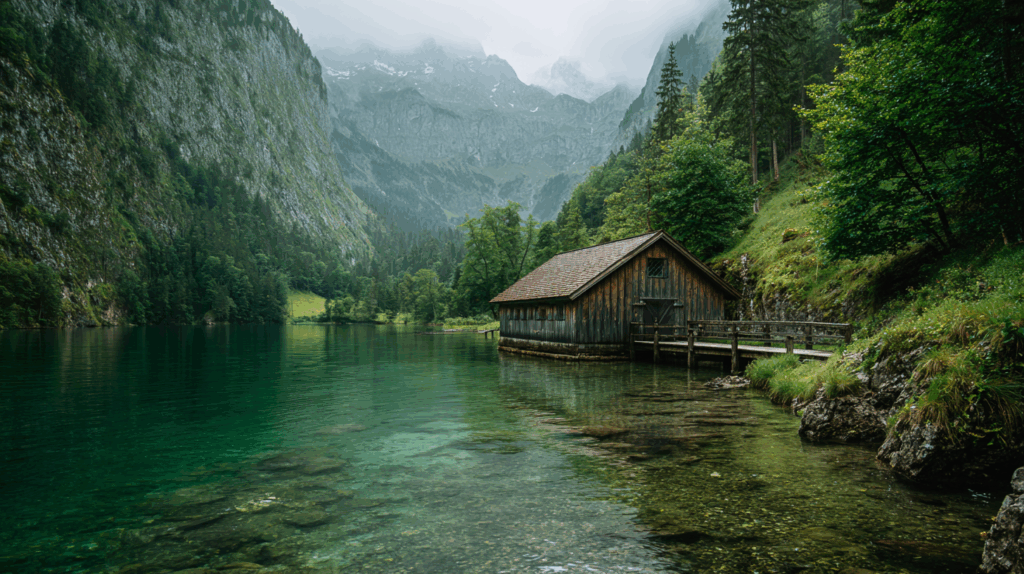 realistic picture of Jenner & Malerwinkel am Königssee