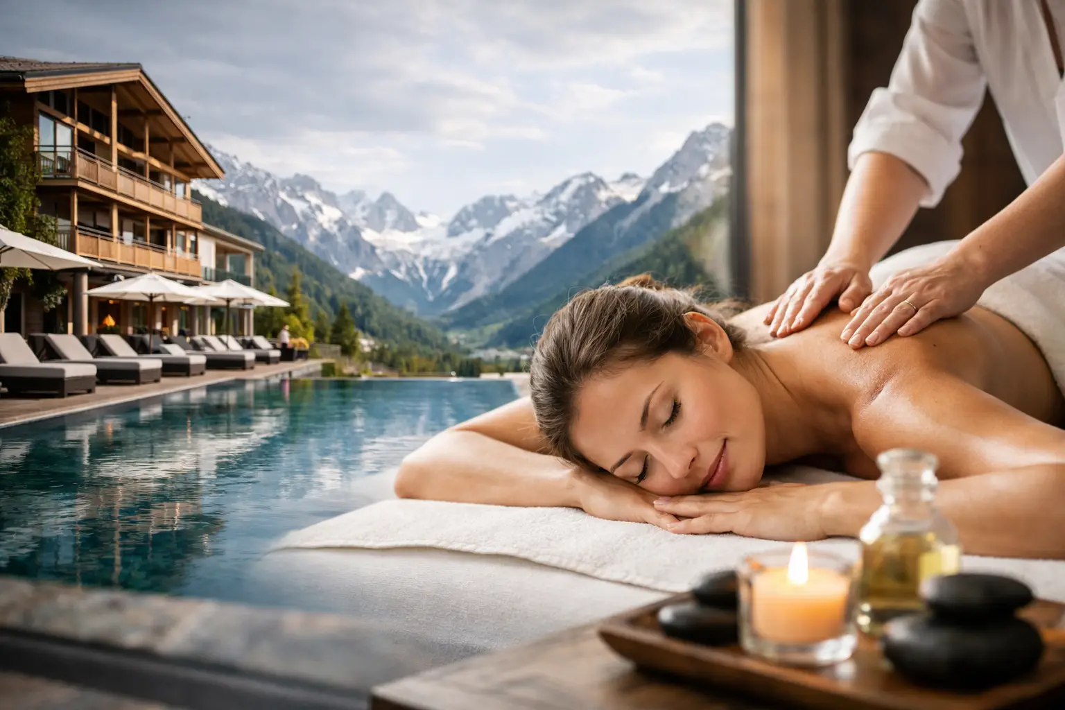 Alpines Resort mit Massage Angebot wählen