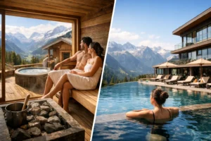 Sauna Chalet oder Wellnesshotel Alpen wählen?