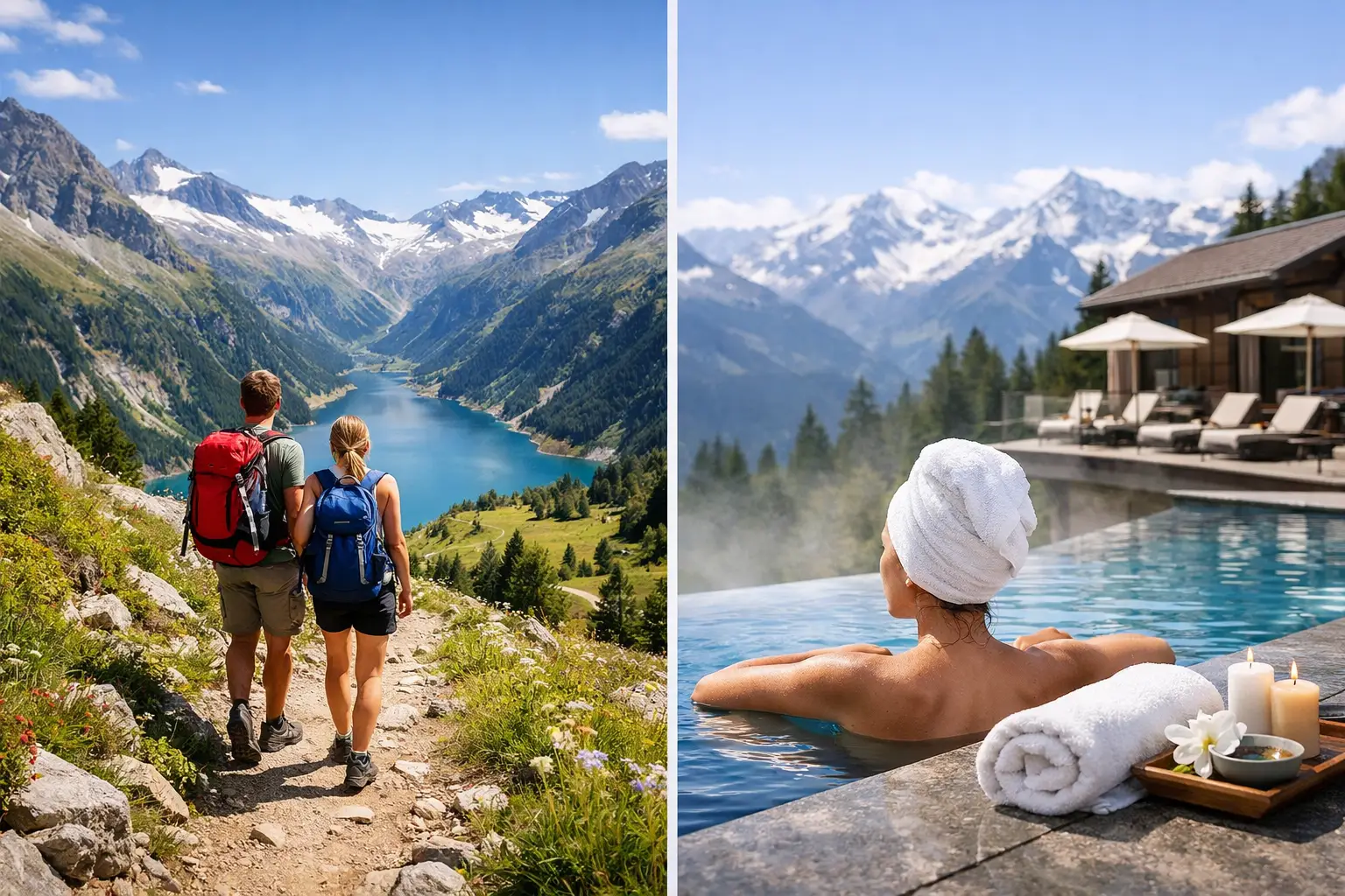Wanderurlaub oder Wellnessreise in den Alpen?